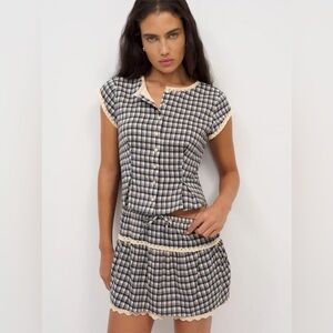 Reformation Valetta Two Piece Beacon Check NWOT